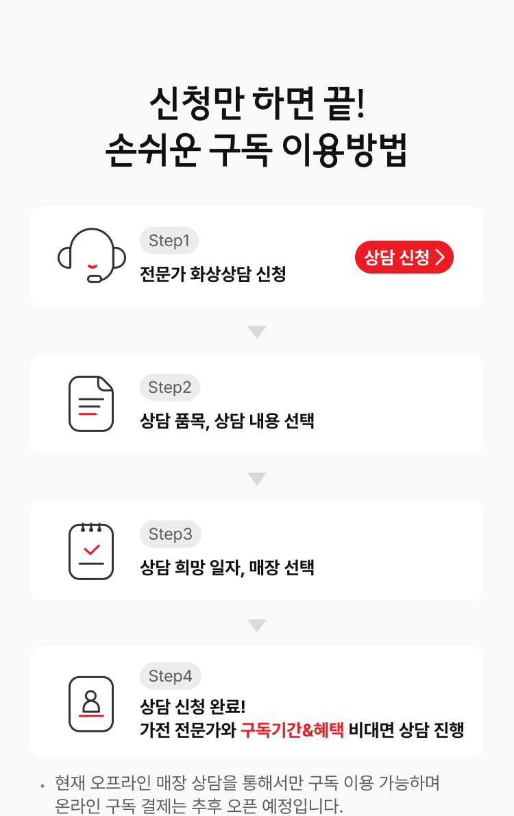 신청만 하면 끝!손쉬운 구독 이용방법