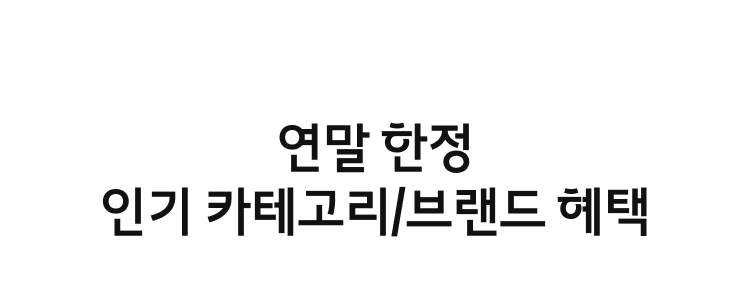 연말 한정 인기 카테고리/브랜드 혜택