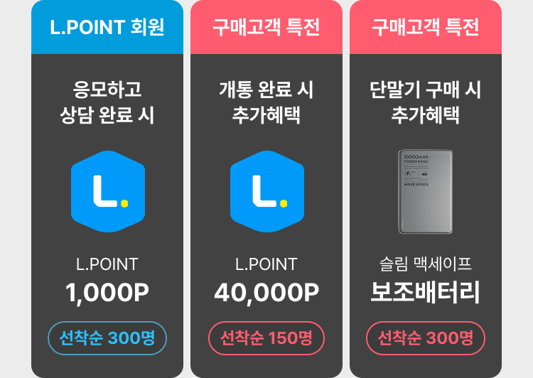 1.구매 고객 대상 선찬순 L.POINT 30,000P 추첨300명 | 2.구매 고객 전원 자동 응모