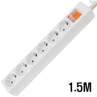 6구 접지 SW  멀티탭 WHITE 1.5M