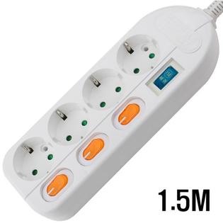 4구 접지 개별 SW WHITE  1.5M