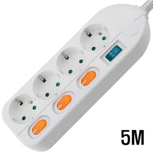 4구 접지 개별 SW WHITE  5M