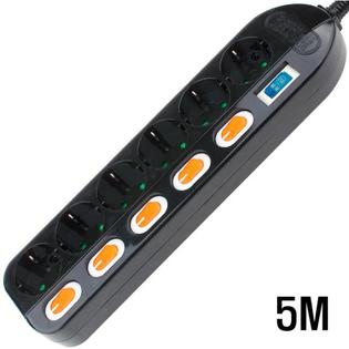 6구 접지 개별 SW BLACK  5M