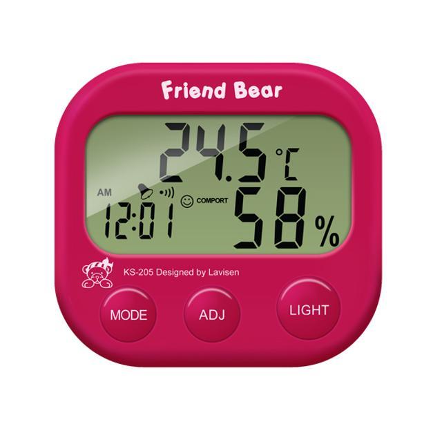 백라이트 디지털 온습도계 KS-205 (핑크/옐로우/화이트)