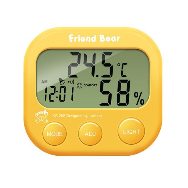 백라이트 디지털 온습도계 KS-205 (핑크/옐로우/화이트)