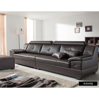 XXXXXX판매종료XXXXXX[단독특가] 컴포트 라텍스 천연가죽소파+스툴_초코브라운DF635479