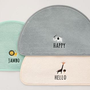 애니멀 반달 자수 발매트 (40*65cm) / 그레이