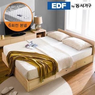 XXXXXX판매종료XXXXXXEDFby동서가구 루젠 깊은서랍 퀸 침대 (매트리스포함) DF636027 _메이플화이트 콤비