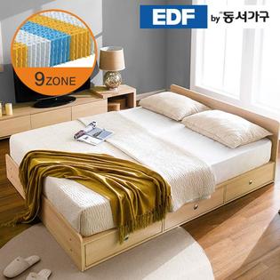 XXXXXX판매종료XXXXXXEDFby동서가구 루젠 깊은서랍 퀸 침대 (9존독립) DF636029 _메이플화이트 콤비