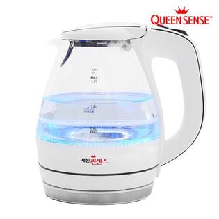 유리 무선 전기주전자 QS-1015S (1.5L, 화이트)