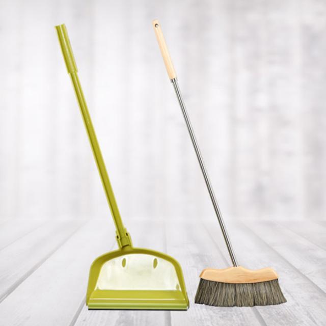원목 스탠드 빗자루 세트
