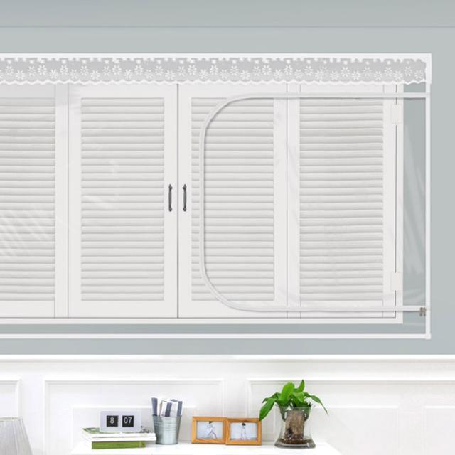 다샵 창문형지퍼식 방풍 바람막이 투명 120x100cm