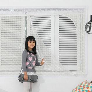 다샵 창문형지퍼식 방풍 바람막이 에어캡 200x165cm
