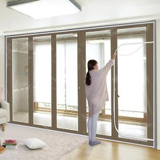 다샵 베란다형지퍼식 방풍 바람막이 투명 350x190cm