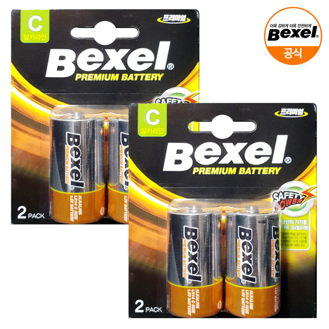 [1만원이상 카드5%] 벡셀 알카라인 건전지 C형 카드형 4알