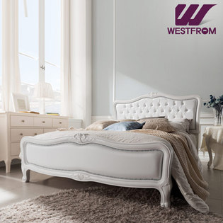 럭셔리앙뜨) 화이트 투매트리스 침대(퀸) / F5 화이트