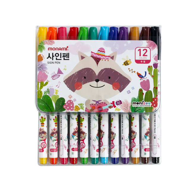 모나미 싸인펜 SET_MONIZOO 사인펜 12색 여