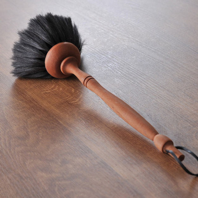 레데커 염소모 원형더스터_블랙_34cm