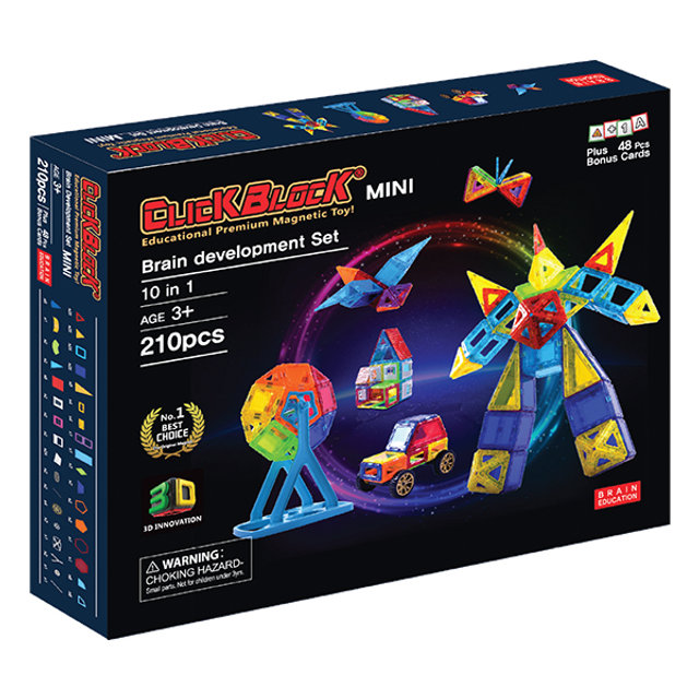 210pcs 맥킨더 자석블럭 미니-브레인디벨롭먼트 세트