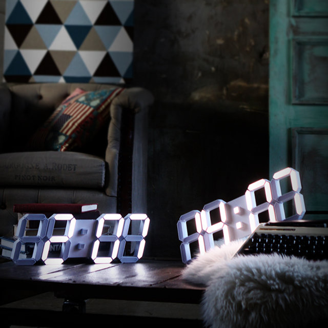 국산 3D LED 벽걸이시계 쿨화이트