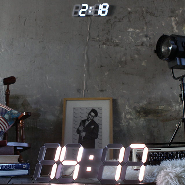 국산 3D LED 벽걸이시계 쿨화이트