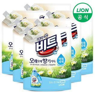 비트 오래향기 액체세제 2L 파우치 6개 (일반용)