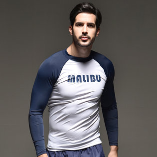 MALIBU 파스텔 래쉬가드 블랙 XL 남성