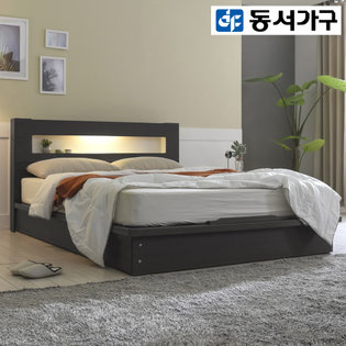  밀레스 LED 평상형 통판 퀸침대 프레임 DF908796 _아카시아