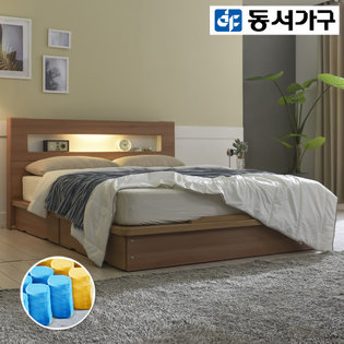  밀레스 LED 평상형 수납침대SS＋7존독립 DF908818 _화이트