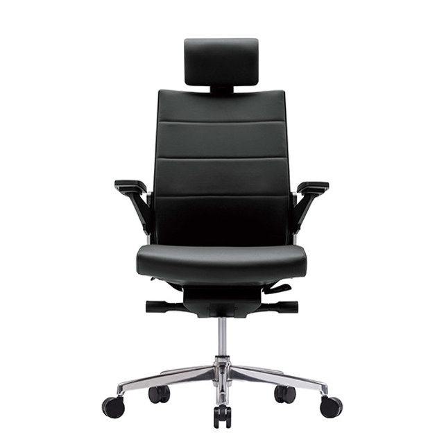 T80 의자(천연가죽, 블랙)