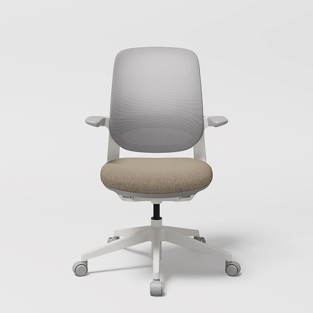 리니에 컴퓨터 책상 의자 메쉬 화이트 (회전형 중심봉)