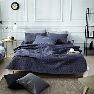 [2개구성] 퓨어 항균 누빔 스프레드 퓨어네이비(150X210)