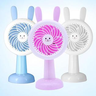 래빗 LED 선풍기 탁상용 핸디 블루