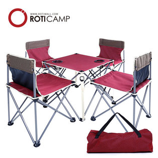 에코체어4개+테이블세트-와인