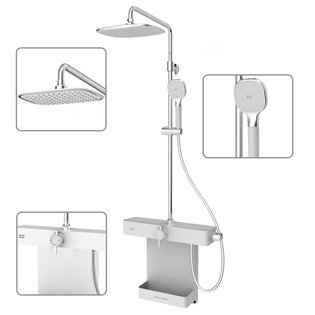 플랫 선반형레인샤워 FC-5780 하부선반포함 1100mm