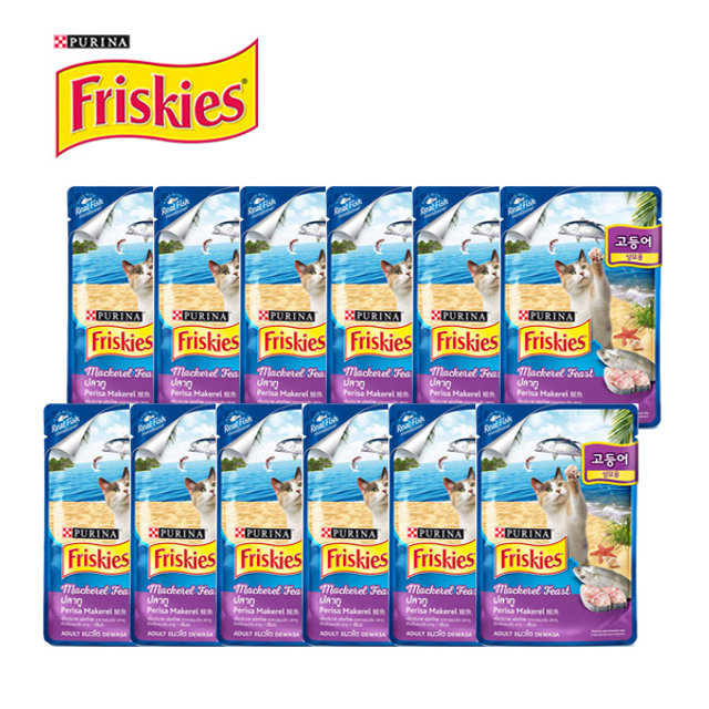 [프리스키] 고등어 고양이파우치 80G 12개