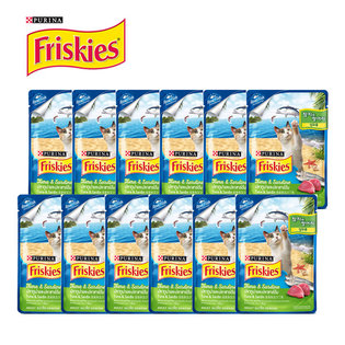 [프리스키] 참치와 정어리 고양이파우치 80G 12개