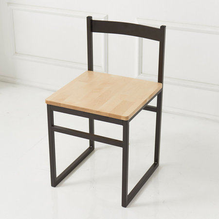 자작원목 해피 스틸 등받이 의자 400 블랙