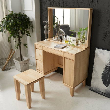 아뜨랑제 자작원목 화장대세트 내추럴