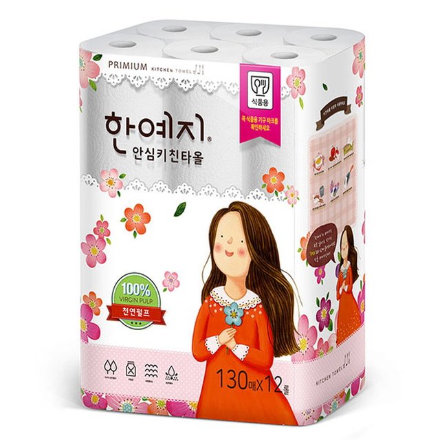 안심 키친타올 130매 12롤 1팩