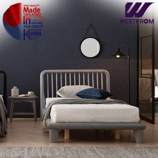 럭셔리마테라) 통원목 평상형 침대(SS) / 프레임 그레이