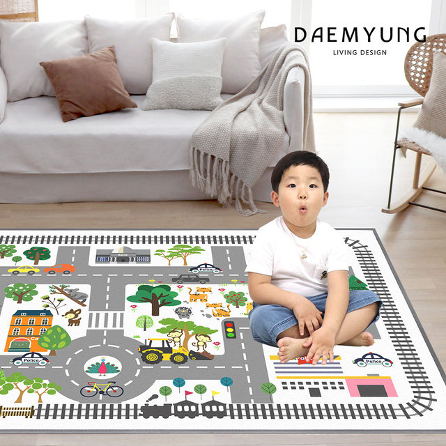도로 놀이 시티 트레인 뽐므 키즈 DTP 러그 100X150