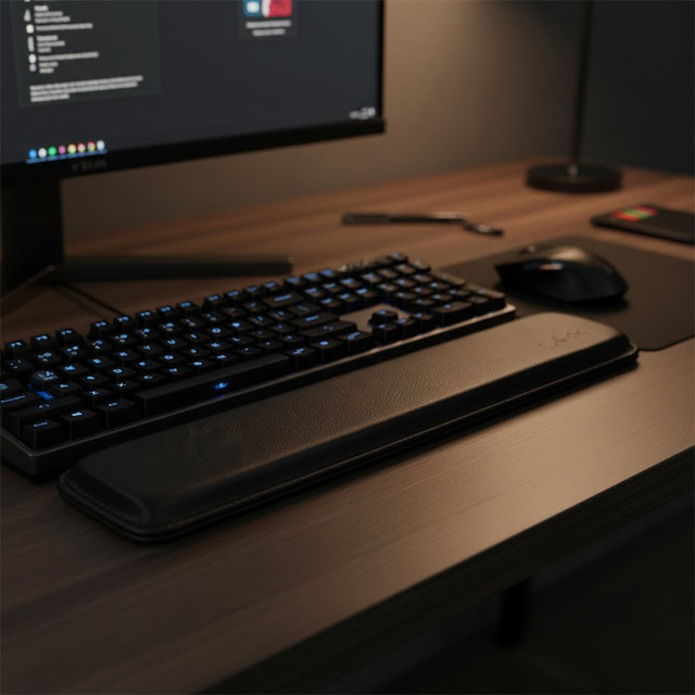 헤슘 K108C 팜레스트 풀배열 천연가죽 손목 받침대