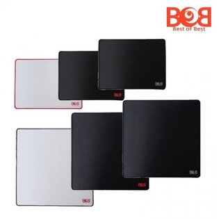 밥패드 BOB 마우스패드 일반 오바로크 레드로고 블랙