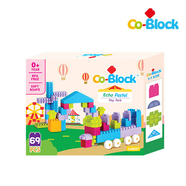 [Co-Block] 에코파스텔코블록 플레이파크 69pcs