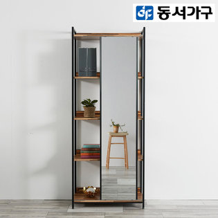  *취향저격 철제 오픈 클로젯  조립식 오픈형 철제 4단 수납거울장 세트 _멀바우
