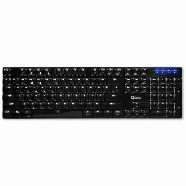 ARES Q150 크리스탈 키캡 LED 기계식키보드 블랙 청축