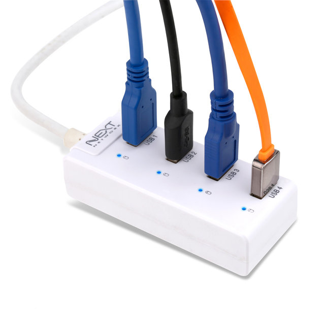 USB3.0 4포트 무전원 USB허브 케이블일체형 NEXT-505UH