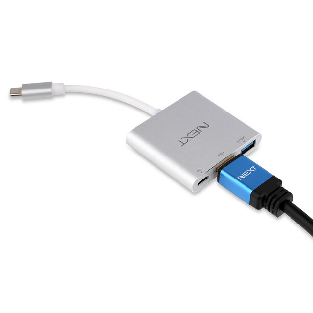 3in1 C타입 HDMI/USB3.0/PD 변환 컨버터 NEXT-411TCH