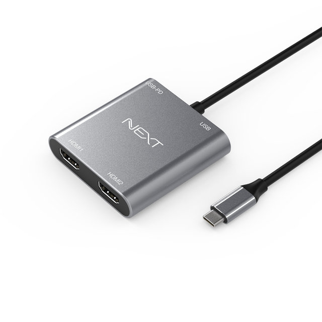TYPE-C to 듀얼 HDMI UHD 4K 컨버터 NEXT-2251TCH